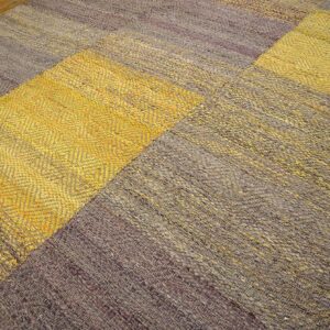 Contemporary Shaker Style Flat-Weave Rug â€” Gray & Yellow Combination - detail view 6