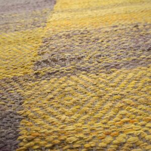 Contemporary Shaker Style Flat-Weave Rug â€” Gray & Yellow Combination - detail view 7