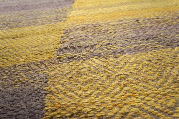 Contemporary shaker style flat-weave rug â€” gray & yellow combination - detail view 7
