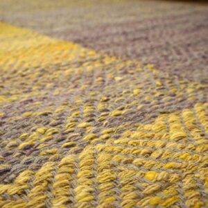 Contemporary Shaker Style Flat-Weave Rug â€” Gray & Yellow Combination - detail view 8