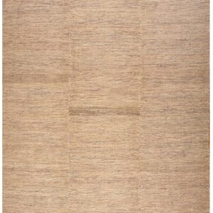 Contemporary Shaker Style Flat-Weave Rug â€” Light Brown Ground