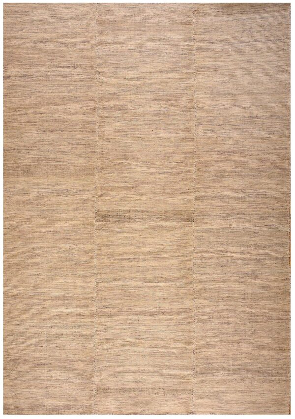 Contemporary shaker style flat-weave rug â€” light brown ground