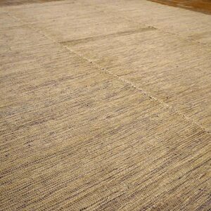 Contemporary Shaker Style Flat-Weave Rug â€” Light Brown Ground - detail view 2