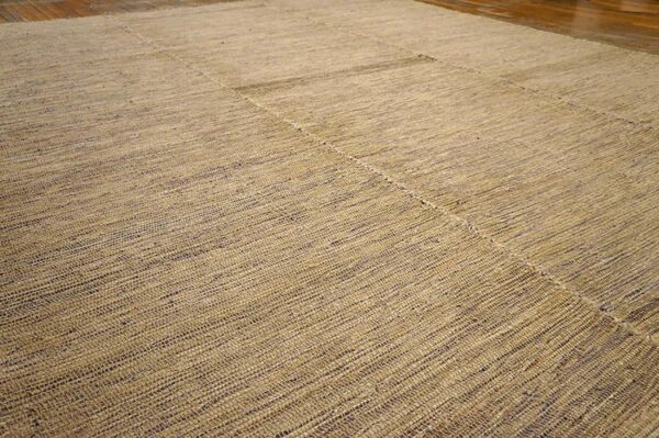 Contemporary shaker style flat-weave rug â€” light brown ground - detail view 2