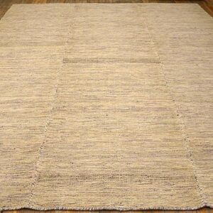 Contemporary Shaker Style Flat-Weave Rug â€” Light Brown Ground - detail view 3