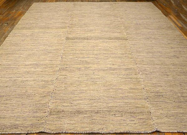 Contemporary shaker style flat-weave rug â€” light brown ground - detail view 3