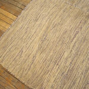 Contemporary Shaker Style Flat-Weave Rug â€” Light Brown Ground - detail view 5
