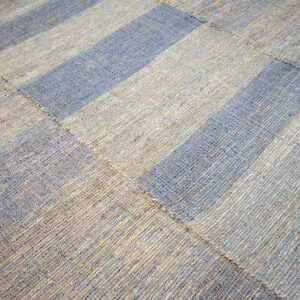 Contemporary Shaker Style Flat-Weave Rug 9'Ã—11' â€” Multi-Blue Composition - detail view 4