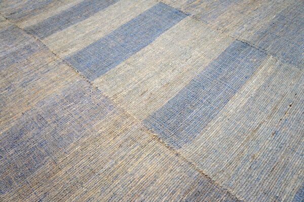 Contemporary shaker style flat-weave rug 9'ã—11' â€” multi-blue composition - detail view 4