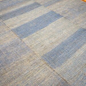Contemporary Shaker Style Flat-Weave Rug 9'Ã—11' â€” Multi-Blue Composition - detail view 5