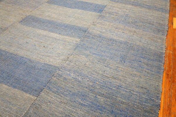 Contemporary shaker style flat-weave rug 9'ã—11' â€” multi-blue composition - detail view 7