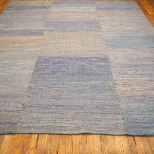 Contemporary Shaker Style Flat-Weave Rug â€” Multi Blue-Gray Color - detail view 1