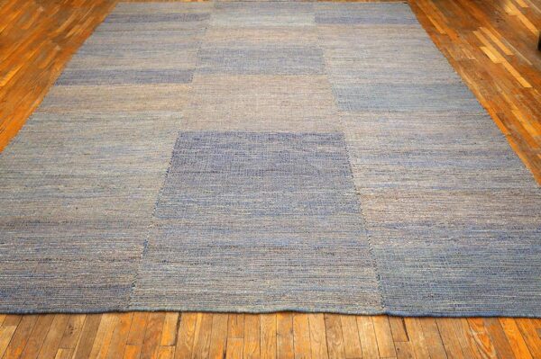 Contemporary shaker style flat-weave rug â€” multi blue-gray color - detail view 1