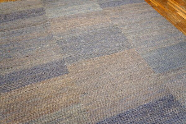 Contemporary shaker style flat-weave rug â€” multi blue-gray color - detail view 5
