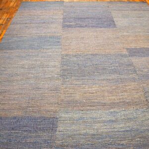 Contemporary Shaker Style Flat-Weave Rug â€” Multi Blue-Gray Color - detail view 8