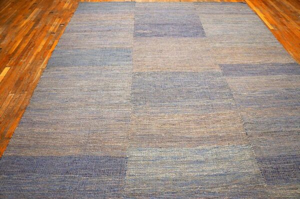 Contemporary shaker style flat-weave rug â€” multi blue-gray color - detail view 8