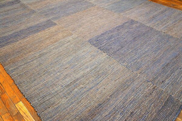 Contemporary shaker style flat-weave rug â€” multi blue-gray color - detail view 2