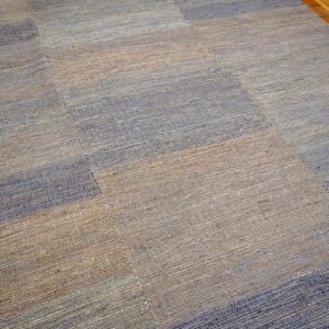 Contemporary Shaker Style Flat-Weave Rug â€” Multi Blue-Gray Color - detail view 5