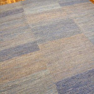 Contemporary Shaker Style Flat-Weave Rug â€” Multi Blue-Gray Color - detail view 6