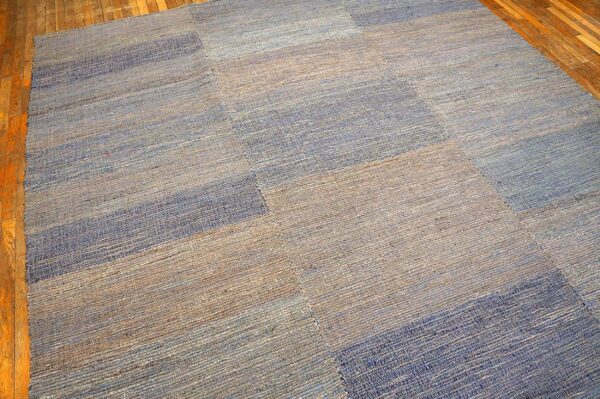 Contemporary shaker style flat-weave rug â€” multi blue-gray color - detail view 6