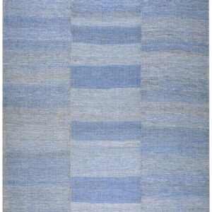 Contemporary Shaker Style Flat-Weave Rug 8'Ã—11' â€” Multi Blue Ground