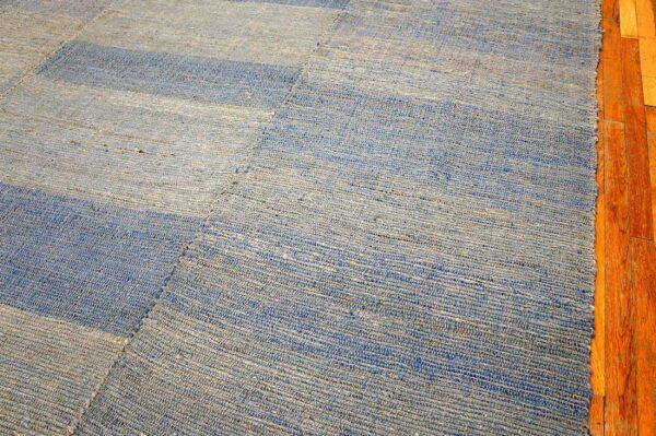 Contemporary shaker style flat-weave rug 8'ã—11' â€” multi blue ground - detail view 6