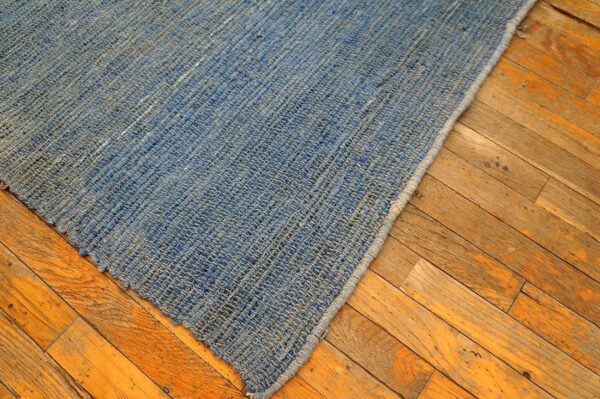 Contemporary shaker style flat-weave rug 8'ã—11' â€” multi blue ground - detail view 8
