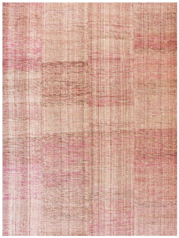 Contemporary shaker style flat-weave rug â€” multi rose color