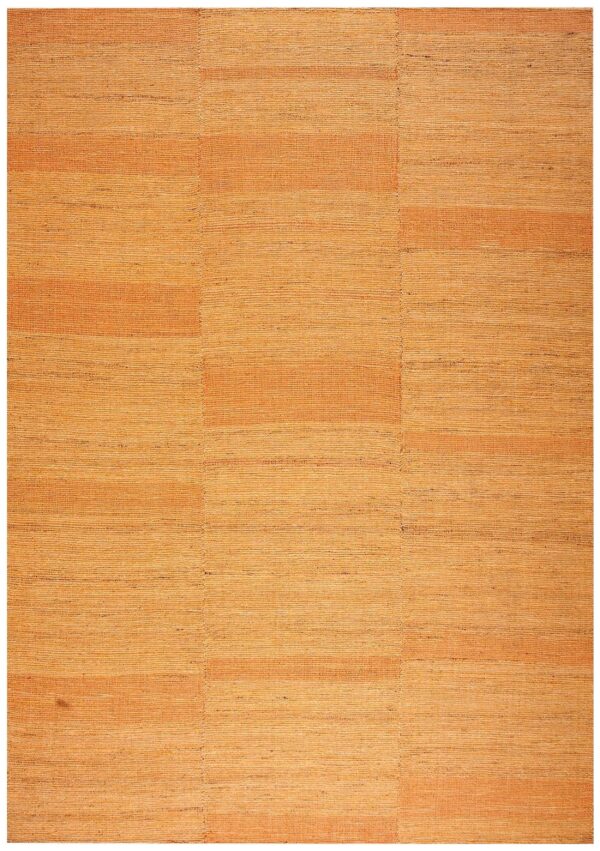 Contemporary shaker style flat-weave rug 10'ã—14' â€” orange color
