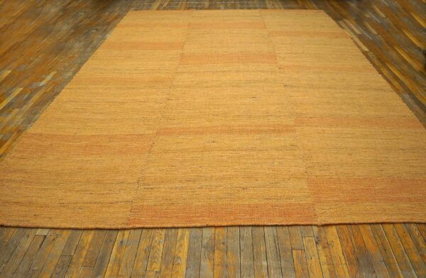 Contemporary shaker style flat-weave rug 10'ã—14' â€” orange color - detail view 1