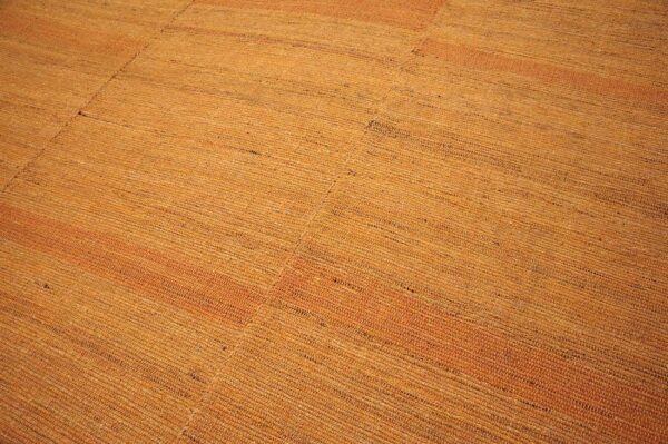 Contemporary shaker style flat-weave rug 10'ã—14' â€” orange color - detail view 2