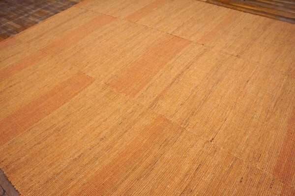 Contemporary shaker style flat-weave rug 10'ã—14' â€” orange color - detail view 5