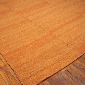 Contemporary Shaker Style Flat-Weave Rug 10'Ã—14' â€” Orange Color - detail view 6
