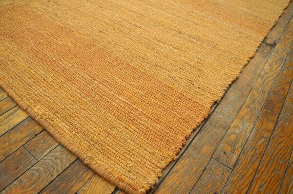 Contemporary shaker style flat-weave rug 10'ã—14' â€” orange color - detail view 7