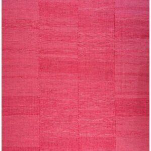 Contemporary Shaker Style Flat-Weave Rug â€” Pink-Rose Ground