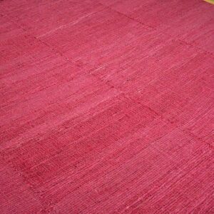 Contemporary Shaker Style Flat-Weave Rug â€” Pink-Rose Ground - detail view 1