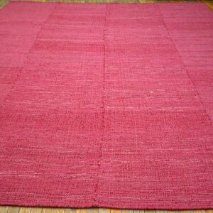Contemporary Shaker Style Flat-Weave Rug â€” Pink-Rose Ground - detail view 2