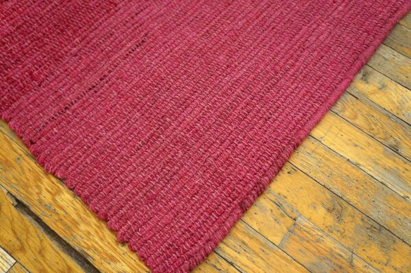 Contemporary shaker style flat-weave rug â€” pink-rose ground - detail view 4