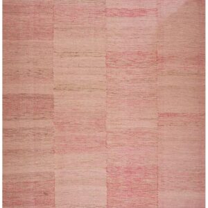 Contemporary Shaker Style Flat-Weave Rug 10'Ã—14' â€” Rose Background