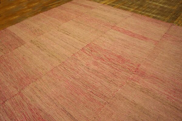 Contemporary shaker style flat-weave rug 10'ã—14' â€” rose background - detail view 6