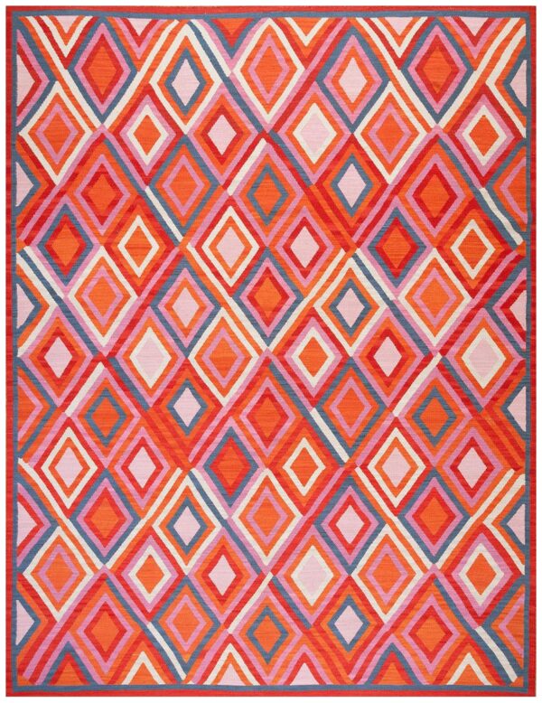 Contemporary southwestern style carpet 9'×12' hand-woven wool