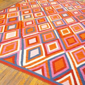 Contemporary Southwestern Style Carpet 9'×12' Hand-Woven Wool - detail view 2