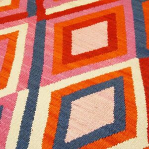Contemporary Southwestern Style Carpet 9'×12' Hand-Woven Wool - detail view 3