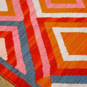 Contemporary Southwestern Style Carpet 9'×12' Hand-Woven Wool - detail view 4