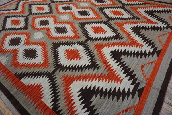 Contemporary southwestern style rug 9'ã—12' hand-woven wool - detail view 6