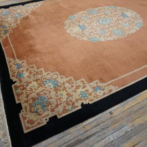 Early 20th Century Chinese Peking Carpet 9'Ã—11'8" Hand-Knotted Wool - detail view 3