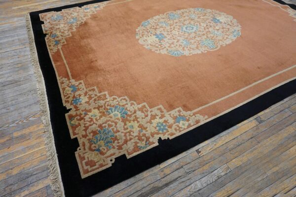 Early 20th century chinese peking carpet 9'ã—11'8" hand-knotted wool - detail view 3