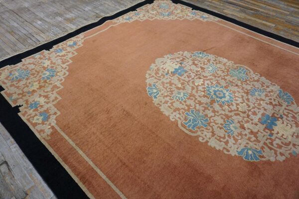 Early 20th century chinese peking carpet 9'ã—11'8" hand-knotted wool - detail view 4