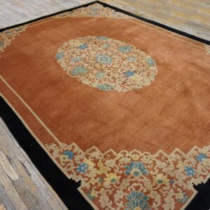 Early 20th Century Chinese Peking Carpet 9'Ã—11'8" Hand-Knotted Wool - detail view 6
