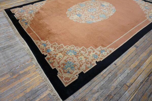 Early 20th century chinese peking carpet 9'ã—11'8" hand-knotted wool - detail view 7